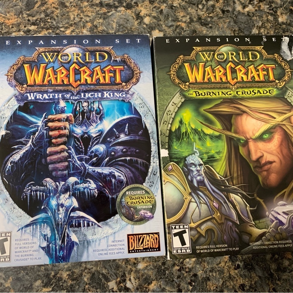 Microsoft world of warcraft games lot of 2 burning crusade/wrath of lich king